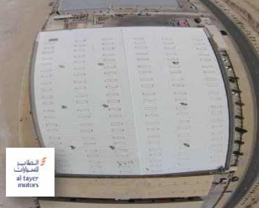 Aerial view of Al Tayer Motors coated roof